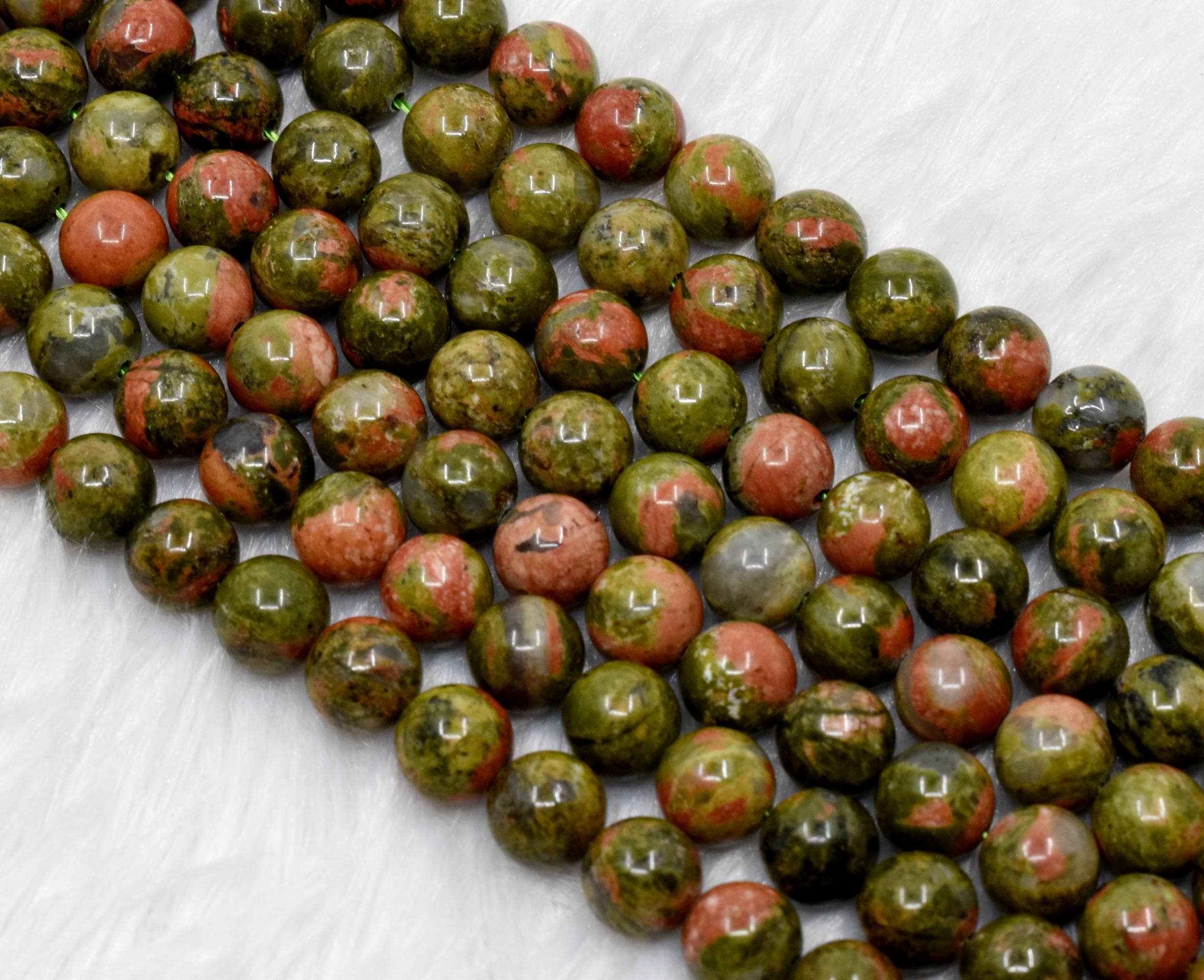 AK Healing Crystals - Wholesale Beads - Unakite Round Beads, Crystal Bead Jewelry 4-12mm0