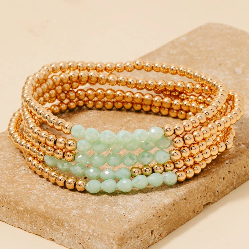 Anarchy Street – Großhandel Perlenarmband – Set aus metallischen und facettierten Glasperlenarmbändern6