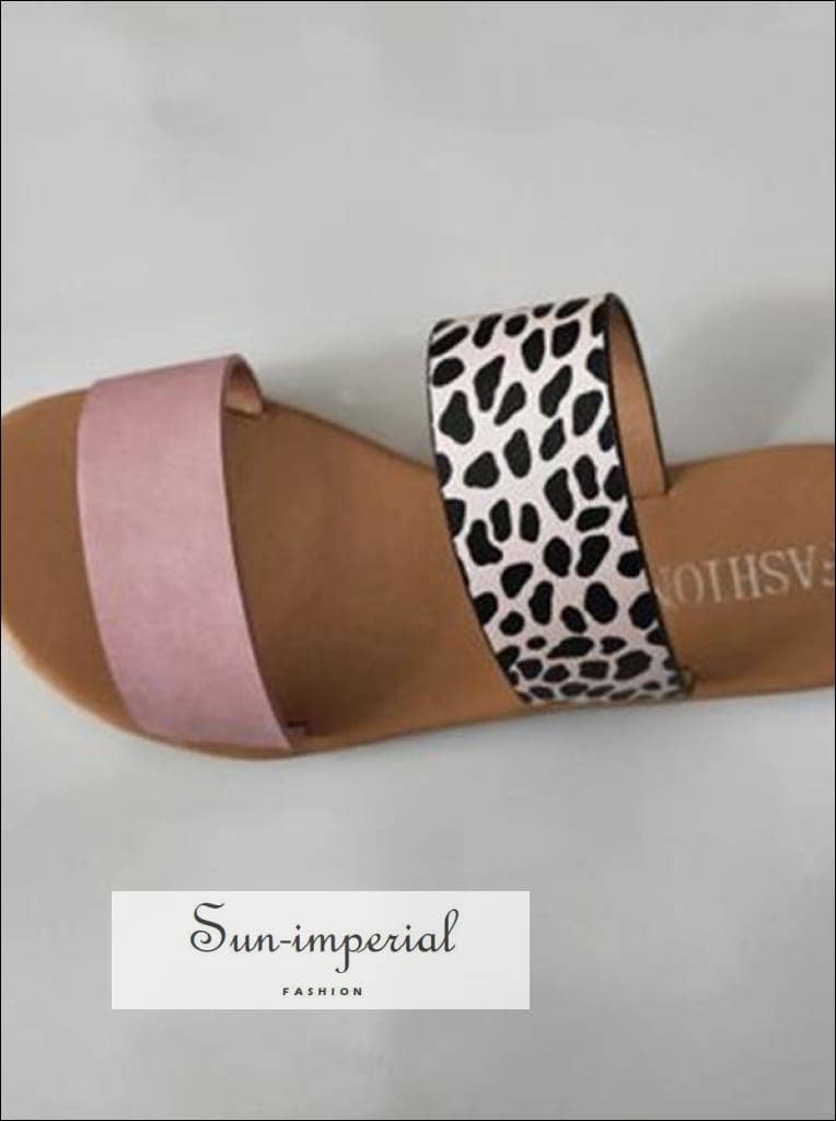 Sun Imperial - Wholesale Sandals - Women's - Leopard Flat Slide Sandals - Yellow - Comfortable and Soft1