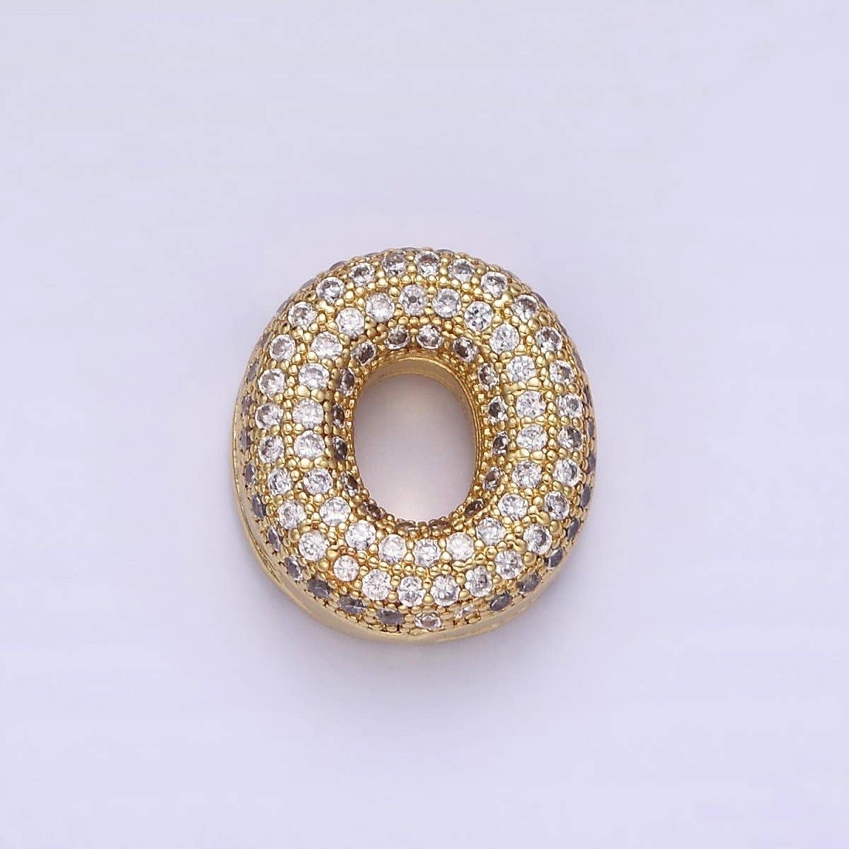 Aim Eternal – wholesale Individual charm/pendant – 14K Gold Filled 15mm Micro Paved Balloon Bubble Initial Letter Pendant | A1171-A118313