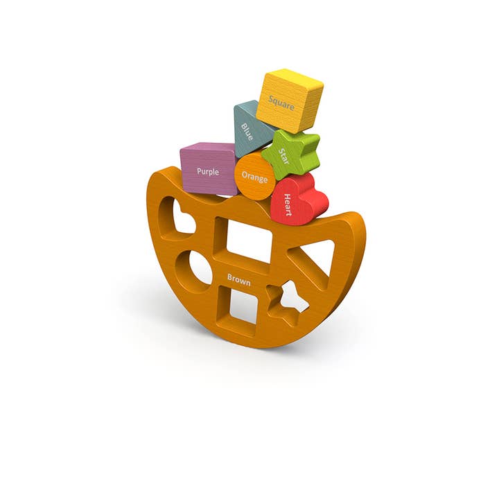 BeginAgain - Wholesale Wood Toy - Kids - Balance Boat Shapes and Colors