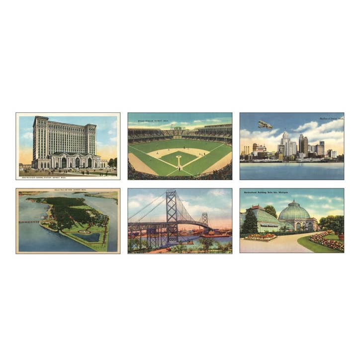 Set de postales Famous Detroit Scenes Six para venta al por mayor de City Bird