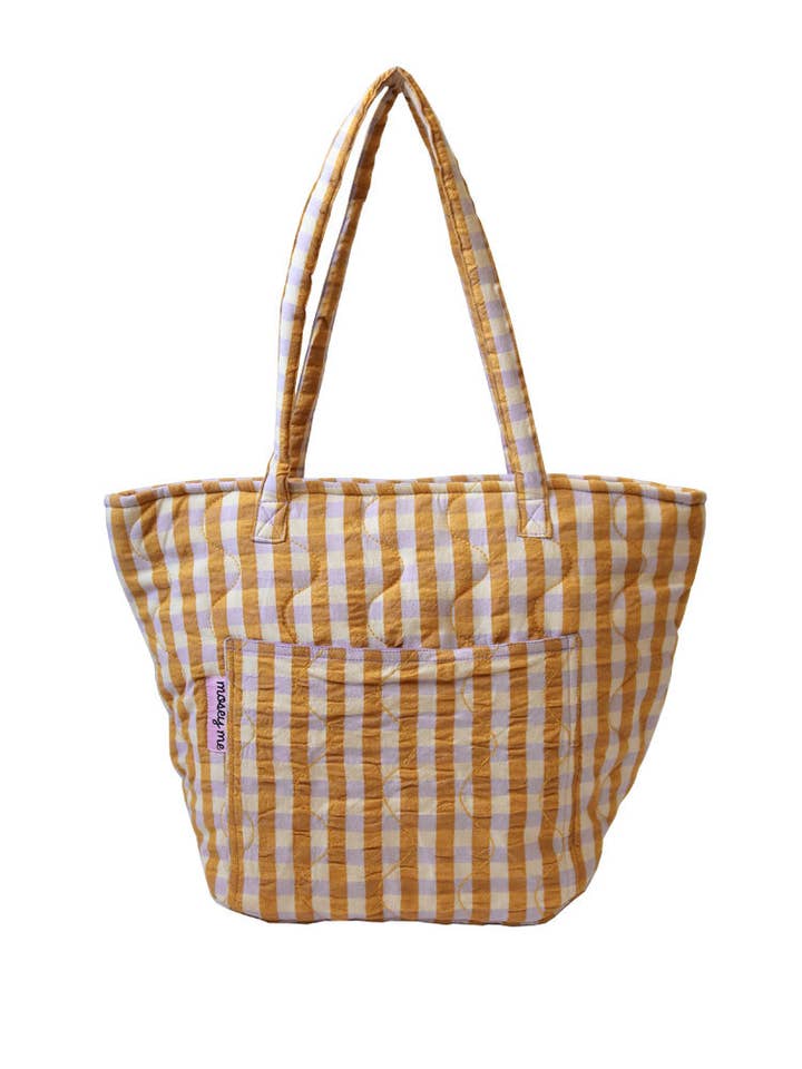 Mango Seersucker Quilted Bag for wholesale by Mosey Me