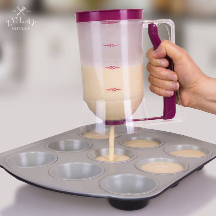 Zulay Kitchen - Wholesale Kitchen Tool/Gadget - 4-Cup Pancake Batter Dispenser with Squeeze Handle