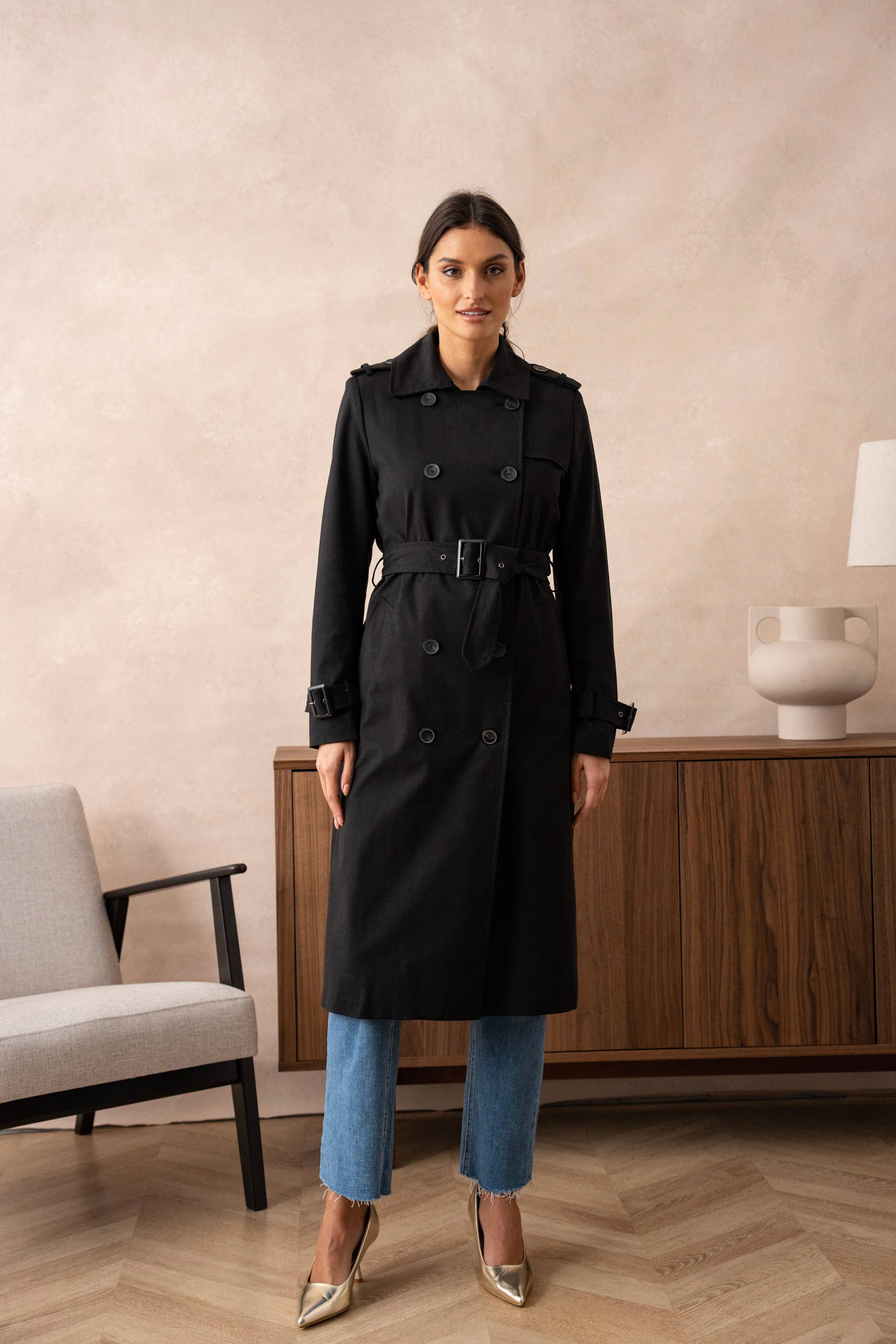 Attentif Paris - Wholesale Trench Coat - Women's - Long trench coat with cotton belt2