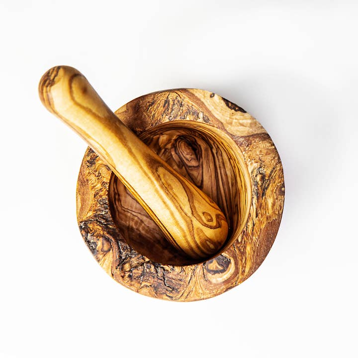 Dyari - Wholesale Vijzel en stamper - Mortel en stamper van olijfhout1