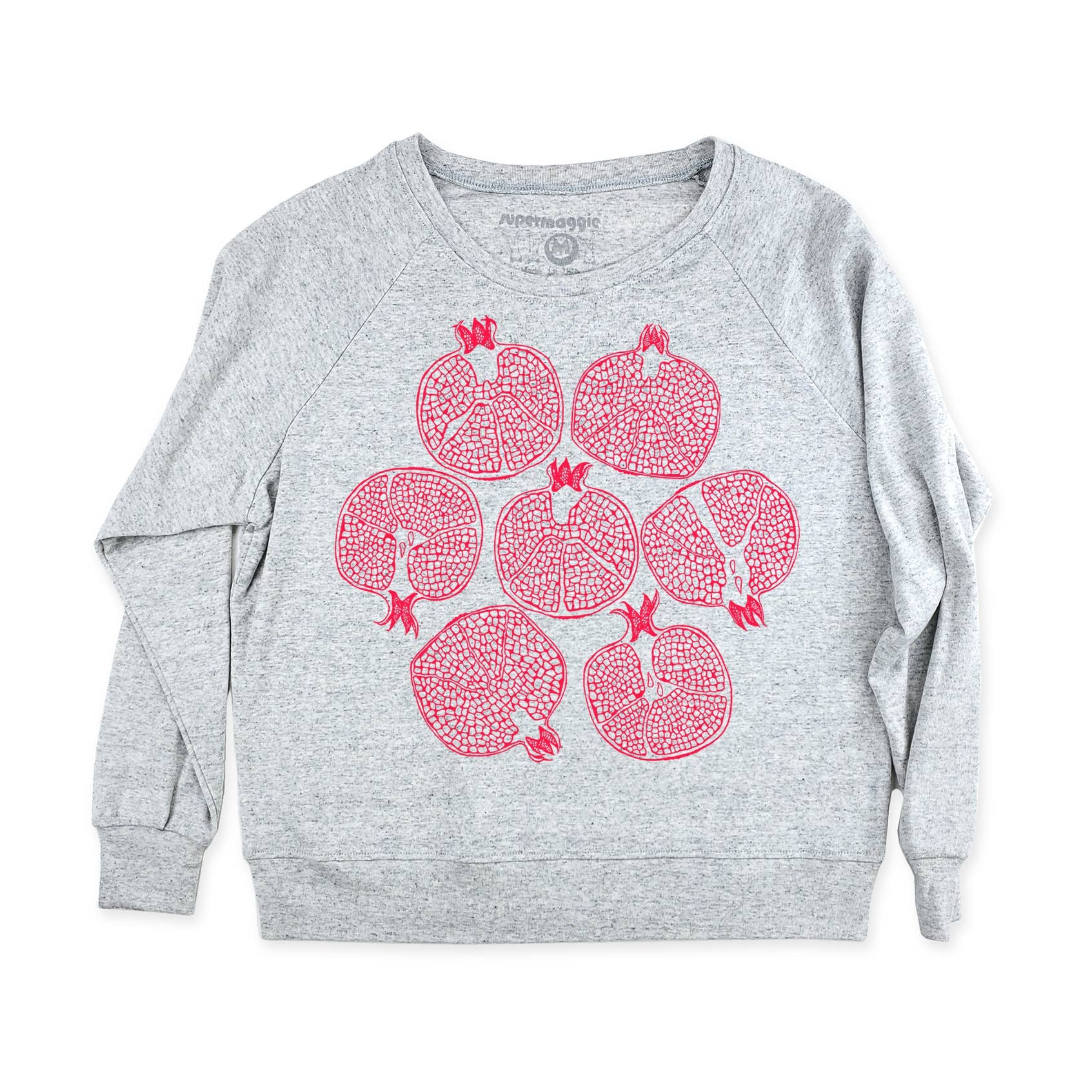 Supermaggie @ Faire - Wholesale Graphic Sweatshirt - Women's - Pomegranates Pia Tri Blend Pullover1