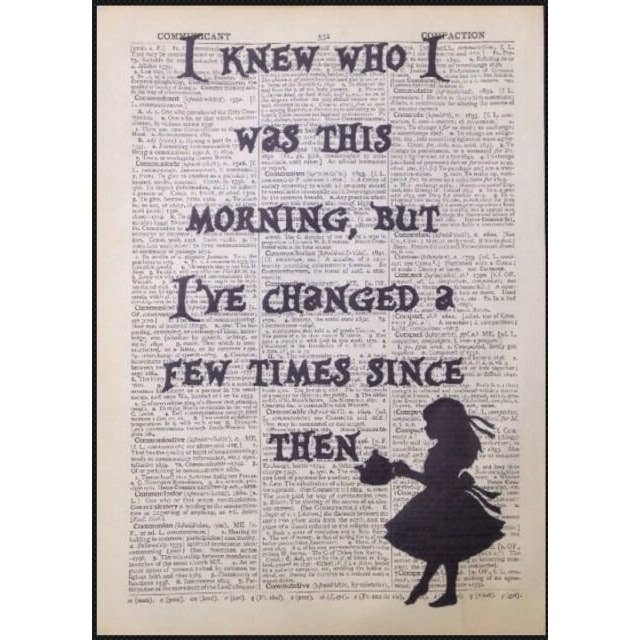 Impressão de dicionário vintage de Alice no País das Maravilhas - Arte peculiar por atacado de Parksmoonprints