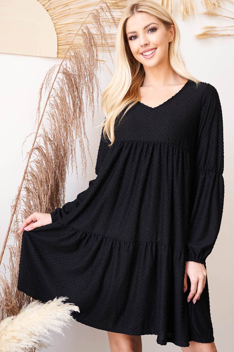 You & Me - Vendita all'ingrosso Vestito - Donna - PPD1246-ABITO A POIS SVIZZERI CON VOLANT CON MANICHE A SBUFFO5