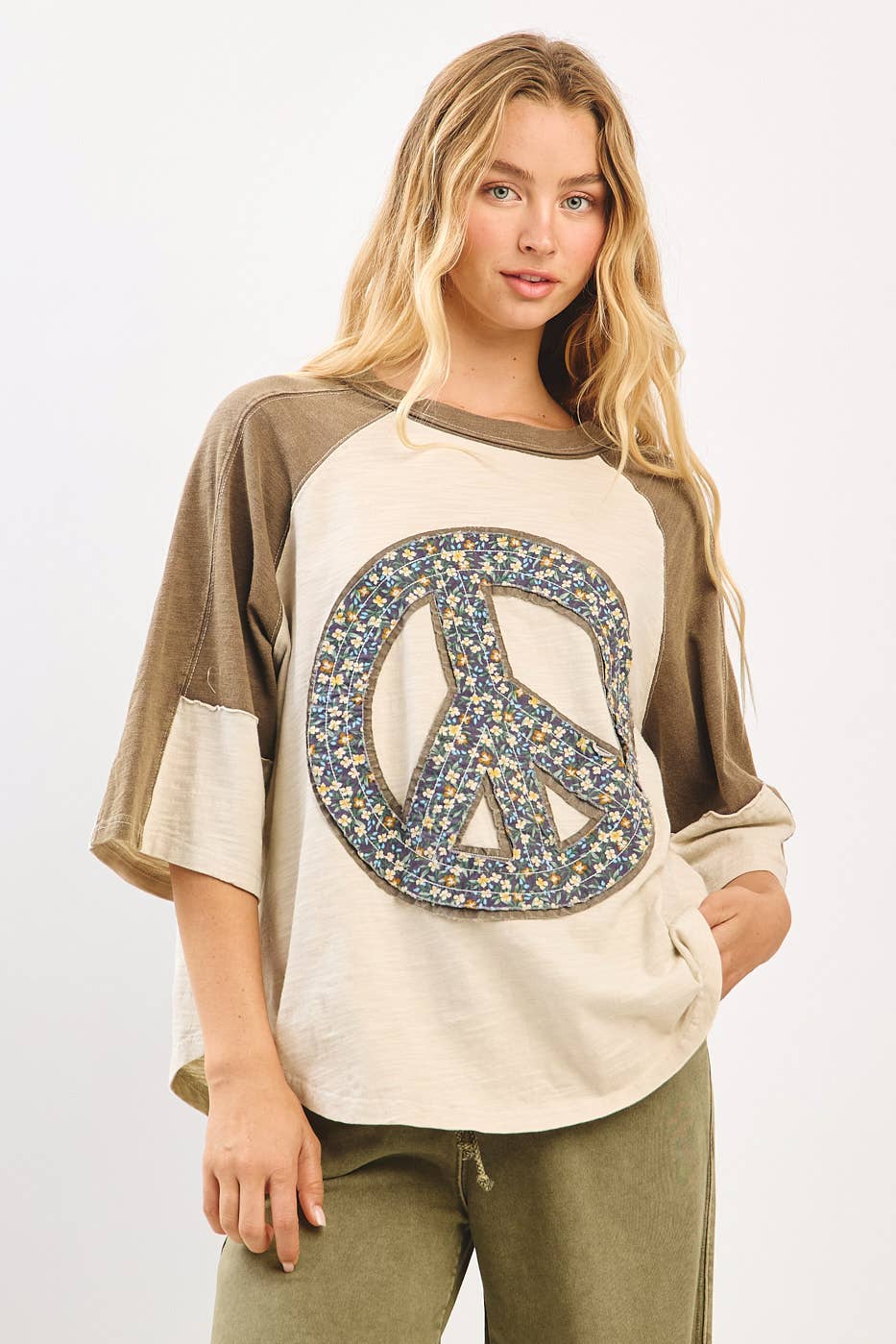 mittoshop – wholesale Tunic – Women’s – PEACE SIGN PATCH MINERAL WASH TOP4