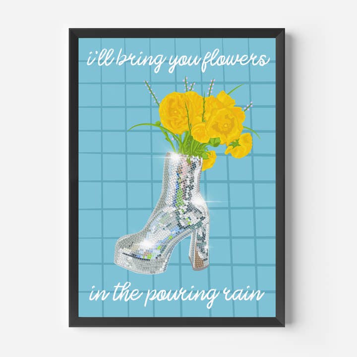 I'll Bring You Flowers In The Pouring Rain- Garage Art Print for wholesale by by Rosybum