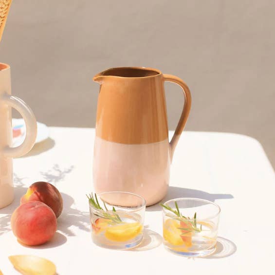 Mediterranea ceramic pitcher - Bicolour for wholesale by Oustao