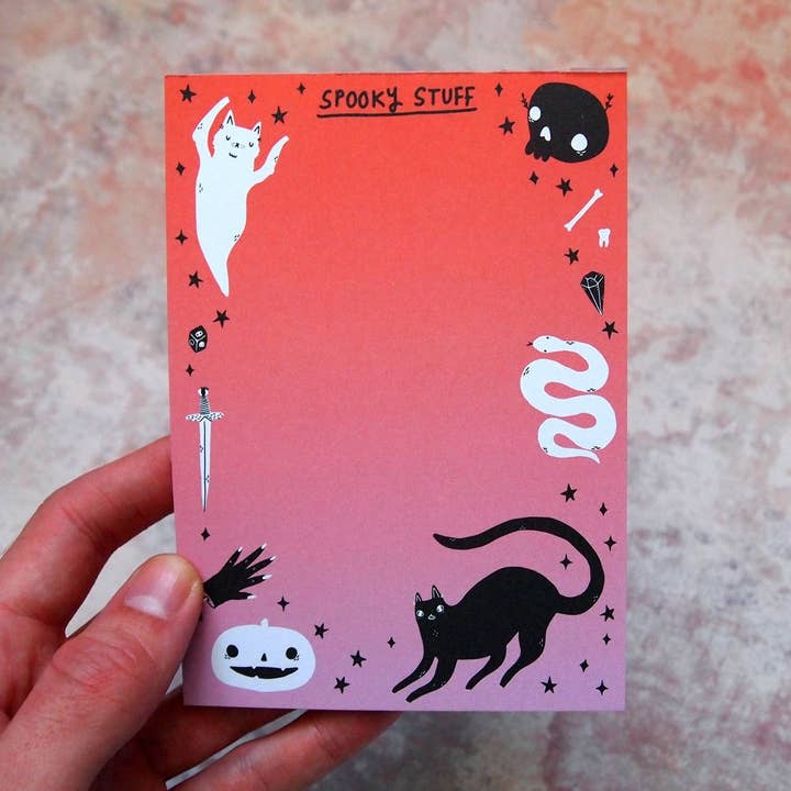 Bloc-notes A6 Chat Effrayant pour la vente par I LIKE CATS