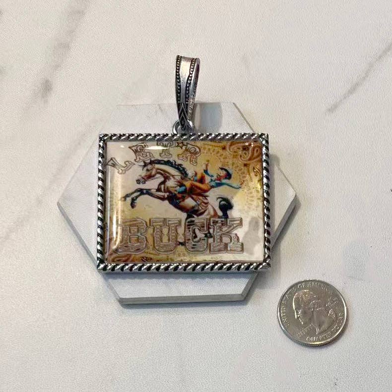 Western Elite Jewelry - Wholesale Individual Charm/Pendant - PDS250906-01 Western Rectangle Pendent