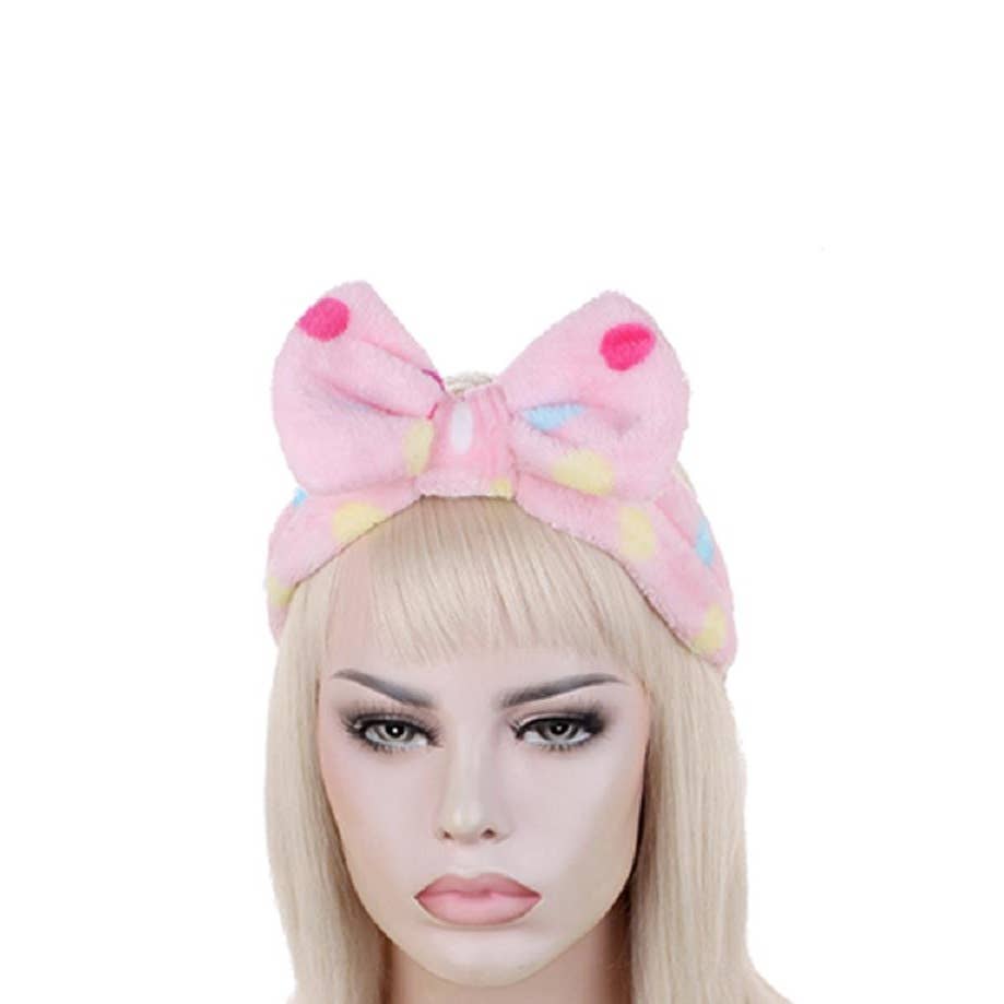 MIX COLOR Polka Dot Print Shower Headwrap for wholesale on Faire7