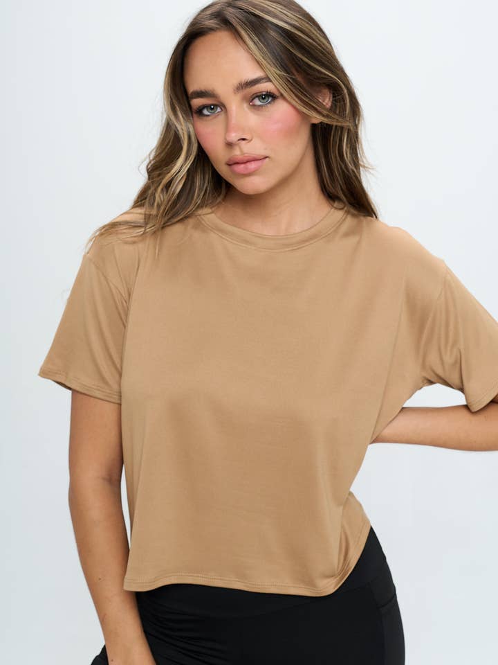Knit Riot - Wholesale T-Shirt - Women's - Short Sleeve Boxy Cropped Tee