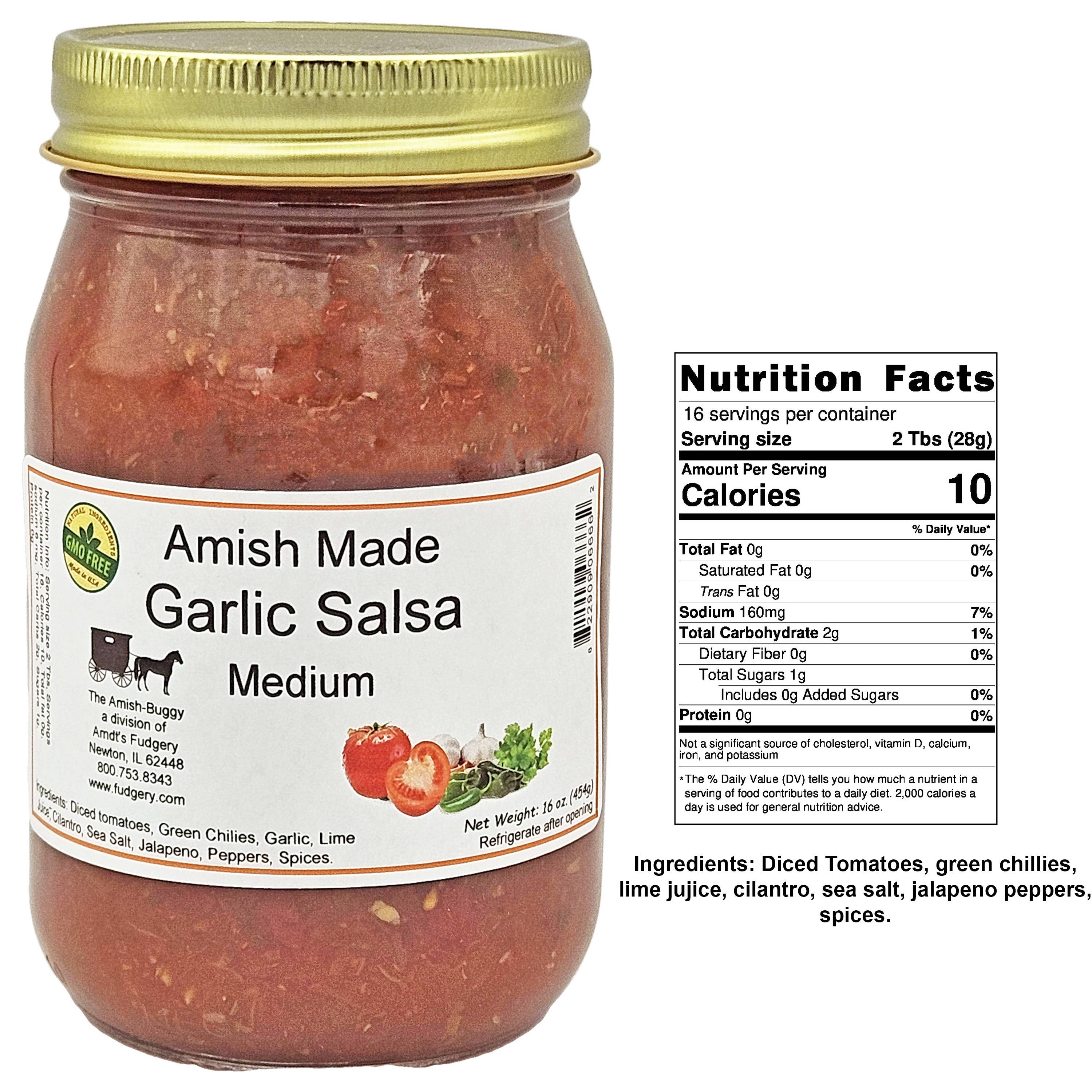 Arndt's Fudgery LLC - Wholesale Salsa - Amish Fresh Made Salsa 16 oz. Jar28