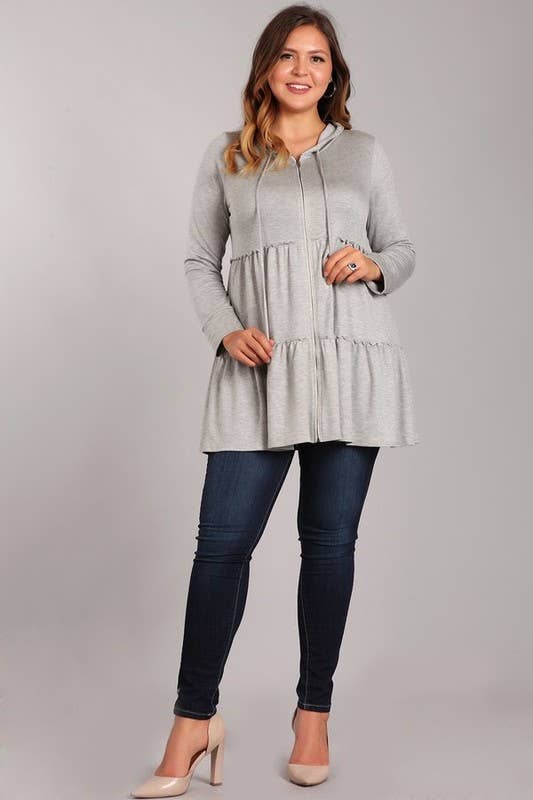 Chris & Carol Apparel – Engroshandel Tunika - Dame – plus størrelse strik hættetrøje tunika10