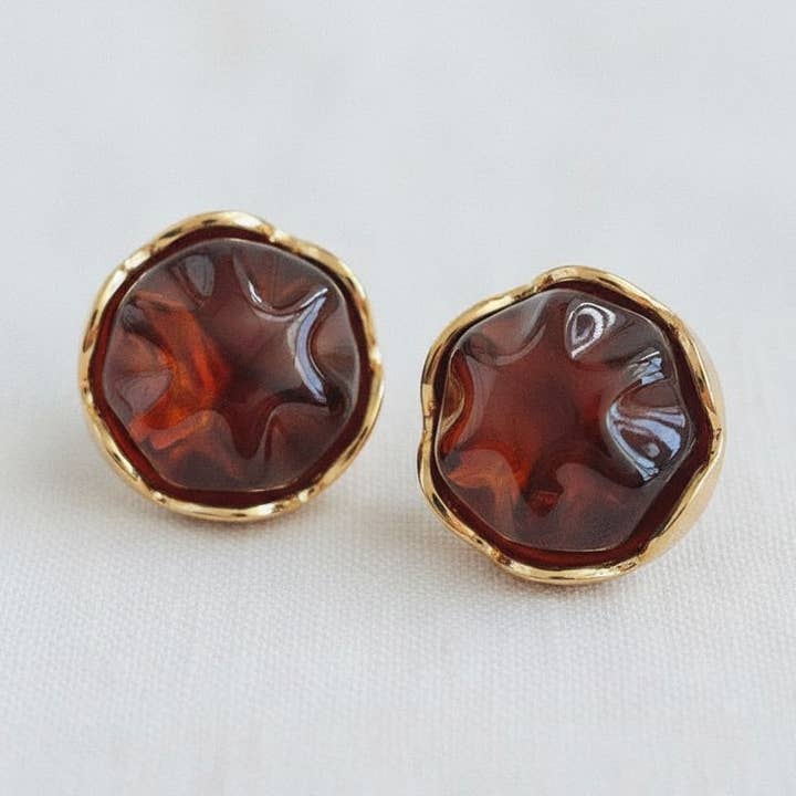 Chic Retro Amber Drop Earrings for wholesale by Ellemadera