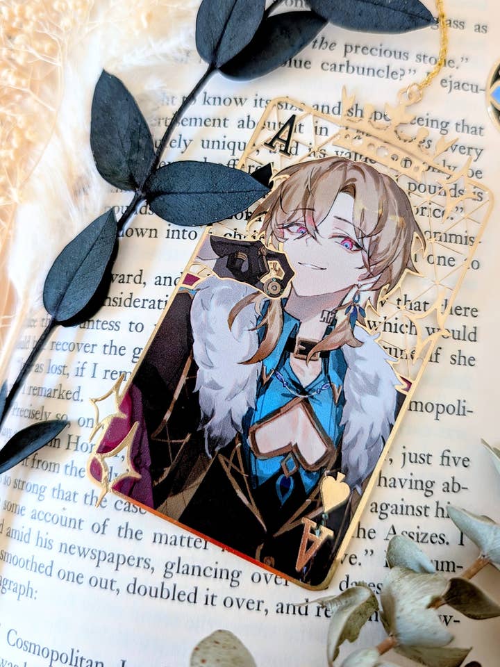 Aventurine (Honkai Star Rail) Gold Plated Metal Bookmark for wholesale by HideawayMelon