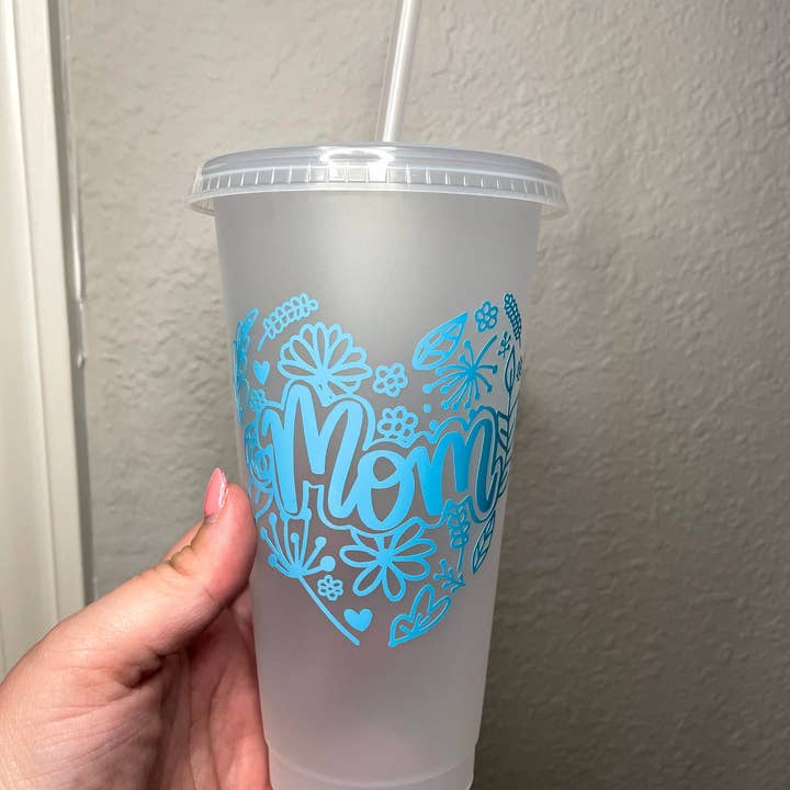 Cre8tionsByCaitlynn – Großhandel Thermotasse/-becher – Mom Mattschwarzer Starbucks-Becher, Starbucks-Tasse für Mama, Muttertag, Mama Kaffeetasse, Mama Eiskaffeetasse3