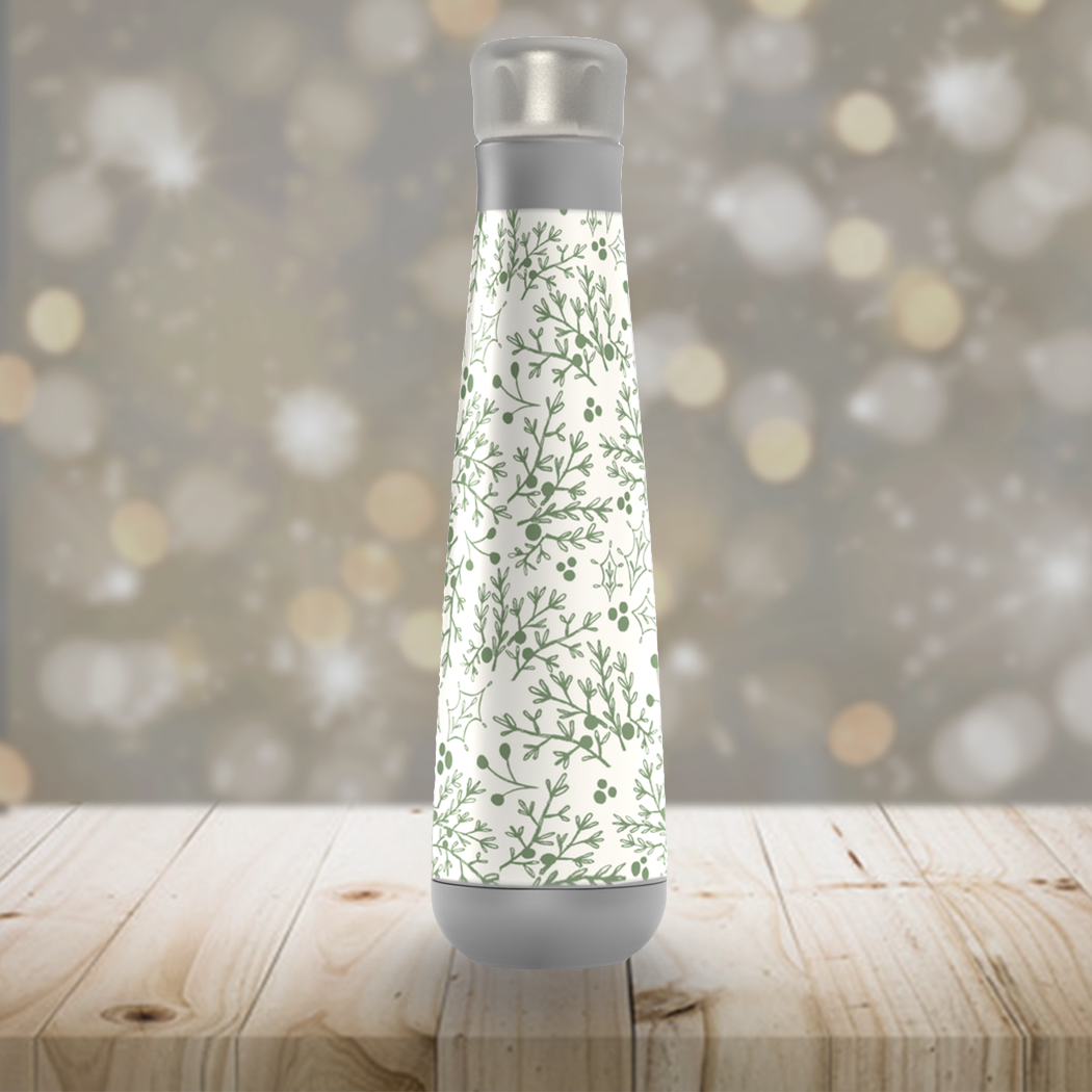 Lauren Ullrich Art - Wholesale Water Bottle - Green Christmas Branch Water Bottle1