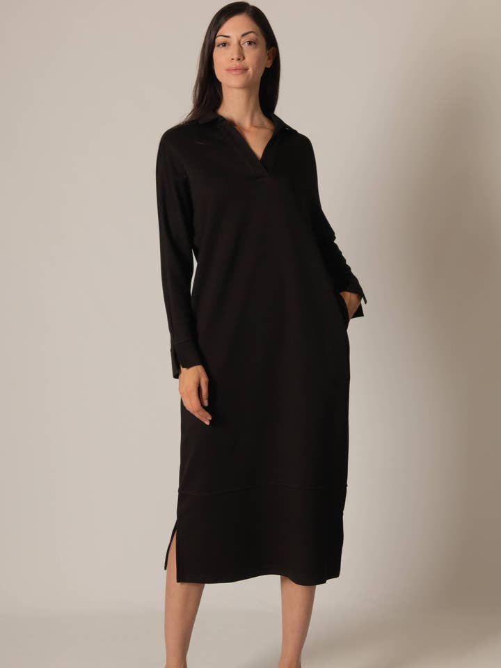 P. CILL Butter Modal Collared Long Sleeve Dress for wholesale by P. CILL
