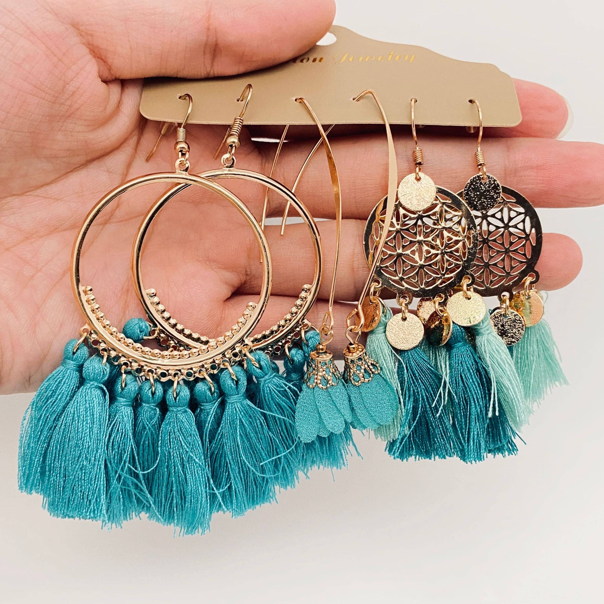 Mio Queena – wholesale Jewellery set – 3Pairs/set Boho Earrings in Different Styles - BJ2