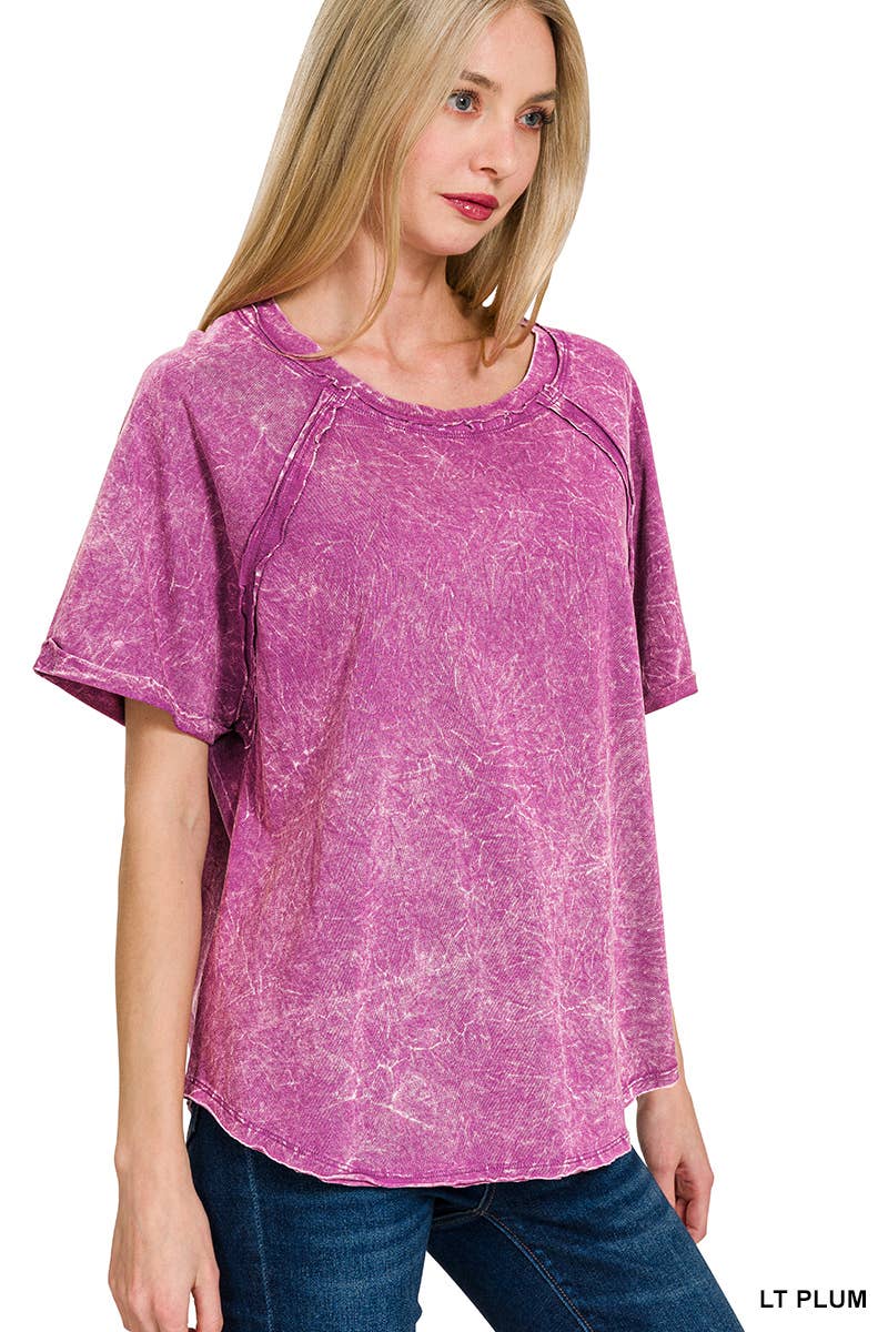 42POPS - Vendita all'ingrosso Maglietta - Donna - ",....Magliette a maniche raglan lavate con effetto stropicciato e toppa posteriore8