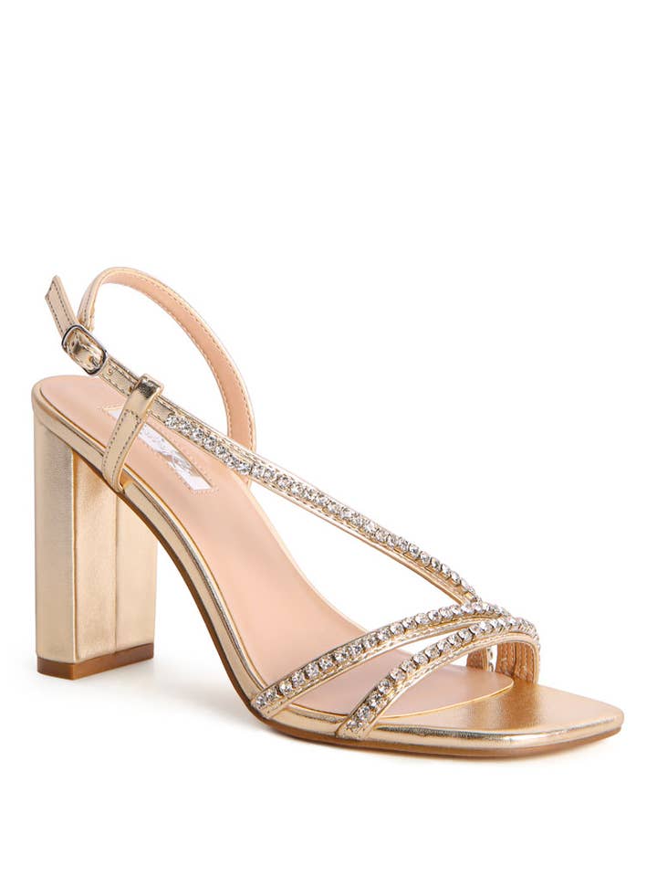 Sandales à talons blocs ornées de diamants Raisins Pie pour la vente par Rag Company