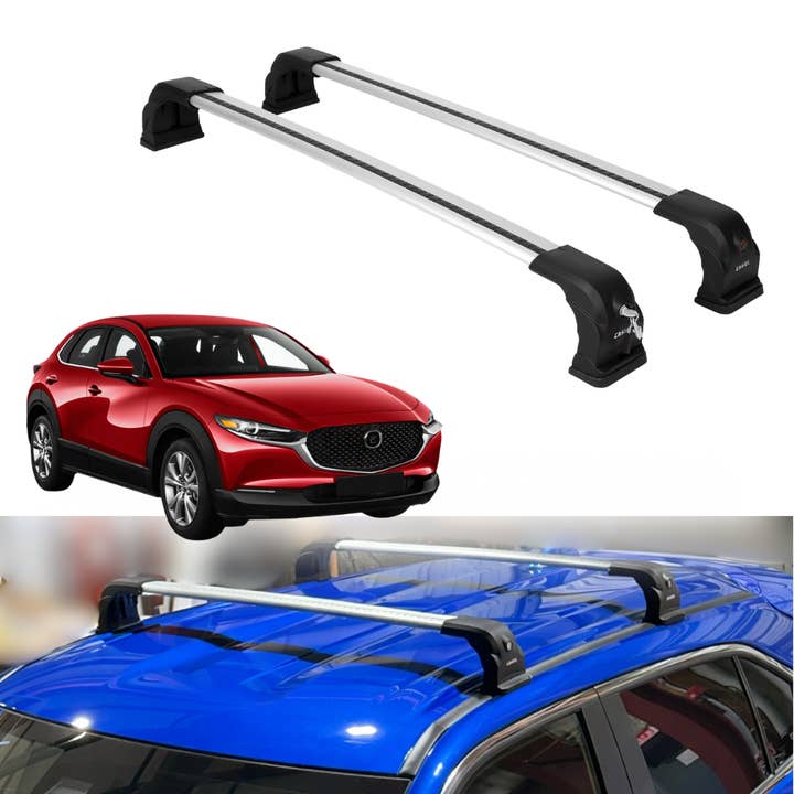 Tvärstag för takräcke till Mazda CX-30 CX30 2020–2026 för tak med fasta fästpunkter, silver för wholesale av Erkul Auto USA