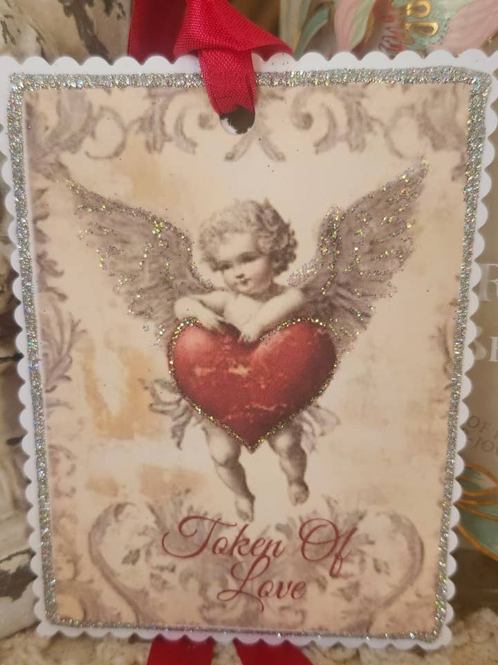 Valentinsgave Mærkat Amor og Hjertetegn på Kærlighed for engroshandel hos Little Heart Designs