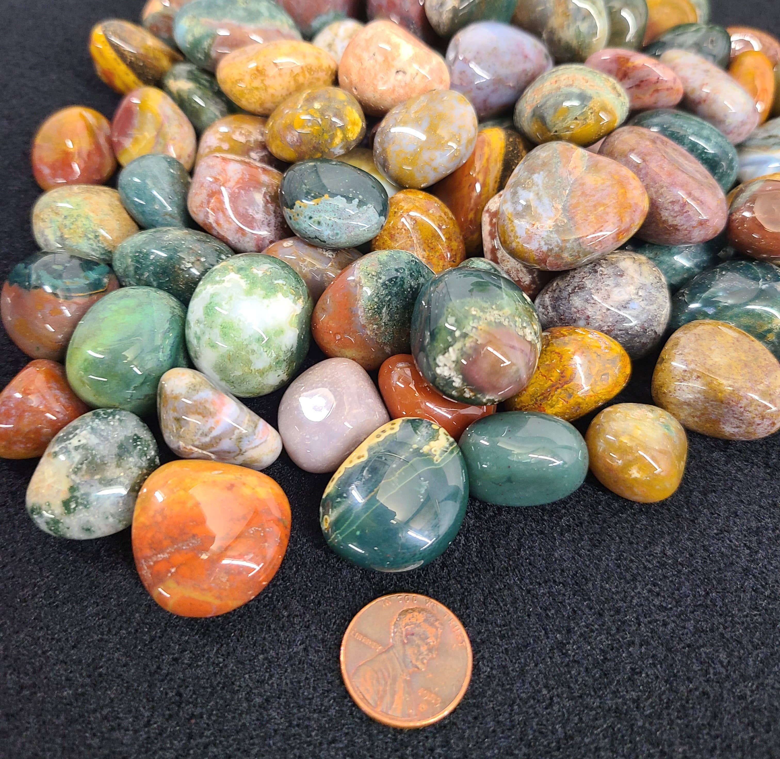 Meraki Gemstones - Wholesale Spiritual Stone/Crystal - Ocean Jasper Tumbled Stone (0.5kg/1.1lbs) 20-25mm1
