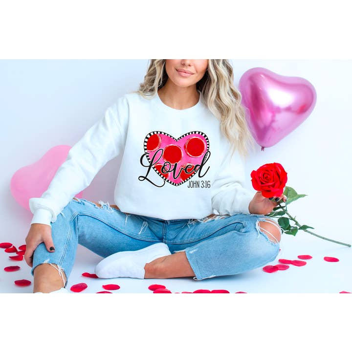 Loved John 3:16 Valentine’s Day DTF Print for wholesale by Simple Tymes