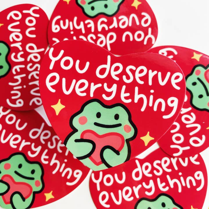 Ghostiekid - Wholesale Sticker - You Deserve Everything Frog Valentine's Day | Vinyl Sticker