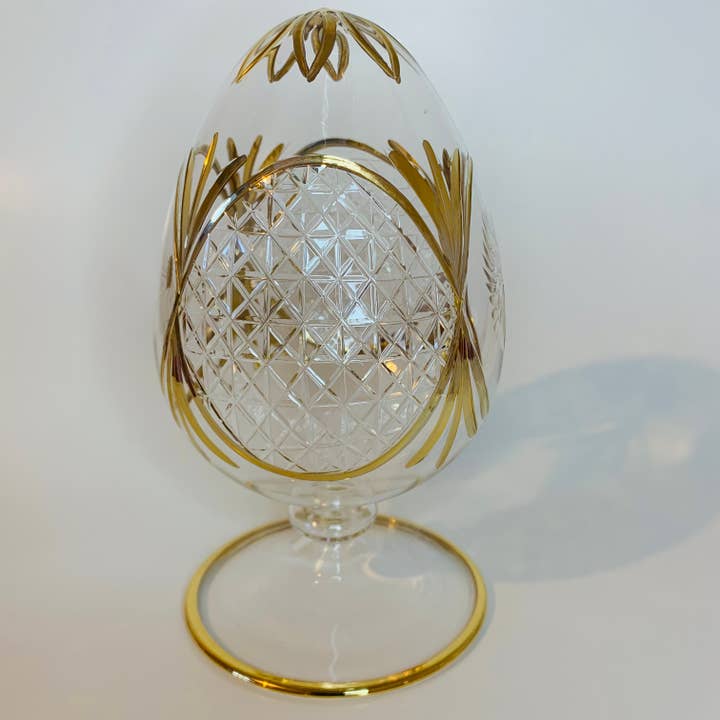Dandarah (Ships from Canada) - Venta al por mayor Artículo decorativo de mesa - Huevo de mesa de vidrio soplado hecho a mano con oro4