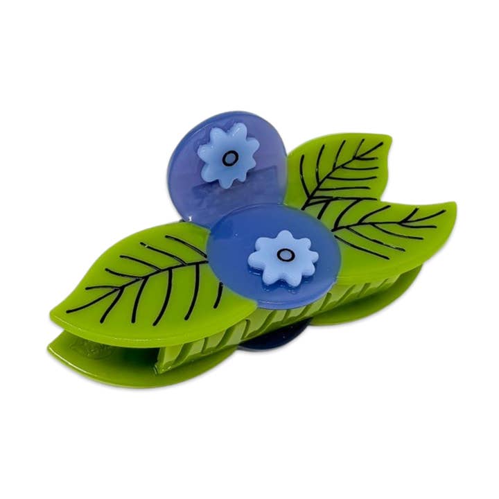 Jenny Lemons - Vente Pince à cheveux – femme - Grande pince à cheveux myrtille bleue0