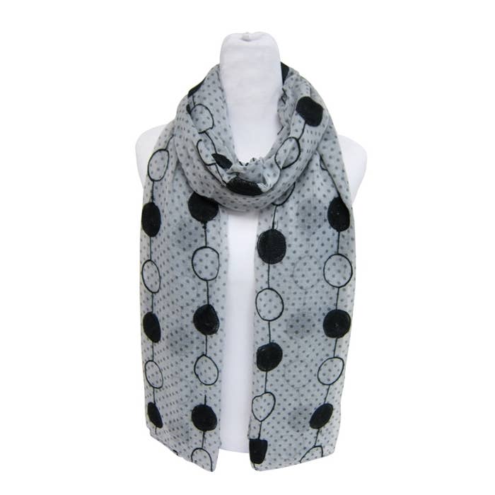 Sheer Summer Scarf - Circles & Polka Dots for wholesale by DNMC