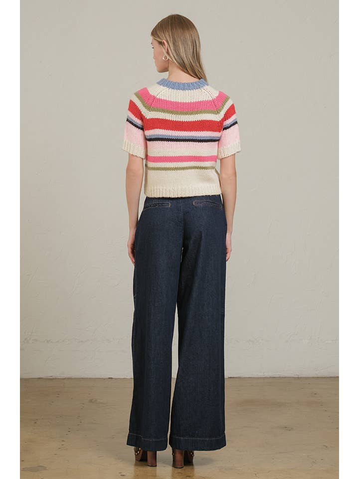 RAISONNEL - Wholesale Knit Sweater - Women's - Chunky Knit Short Sleeve Sweater - RSW10437