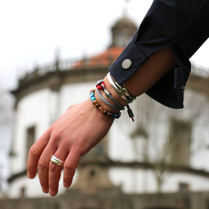 Être - Bracelets & Accessories - Wholesale Woven/Braided Bracelet - Men's Bracelet | Foz - Blue1