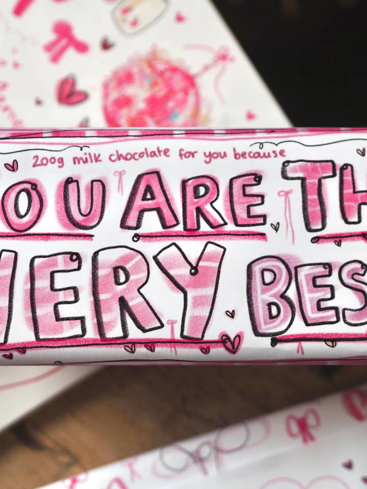 The 200g XL ‘You Are The Very Best’ Milk Chocolate Bar for wholesale by Made by Leah