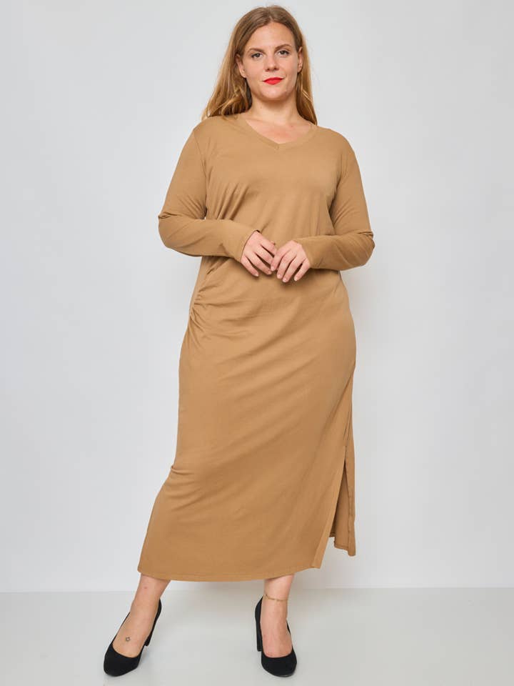 Plus Size - Avslappnad T-shirtklänning för wholesale av C'MELODIE