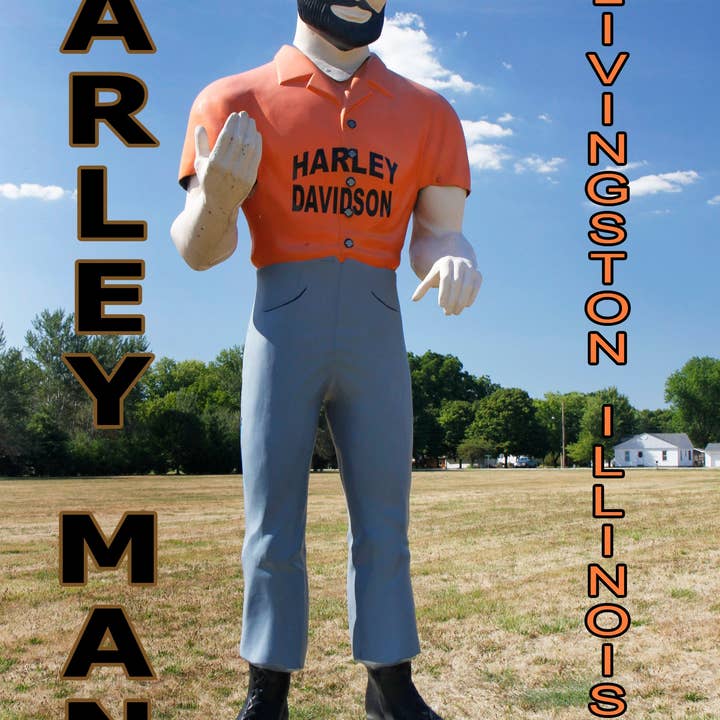 Muffler Man, Harley Muffler Man, Livingston IL, Route 66 Collectible, Route 66 Magnet voor wholesale door DK LaserWorx