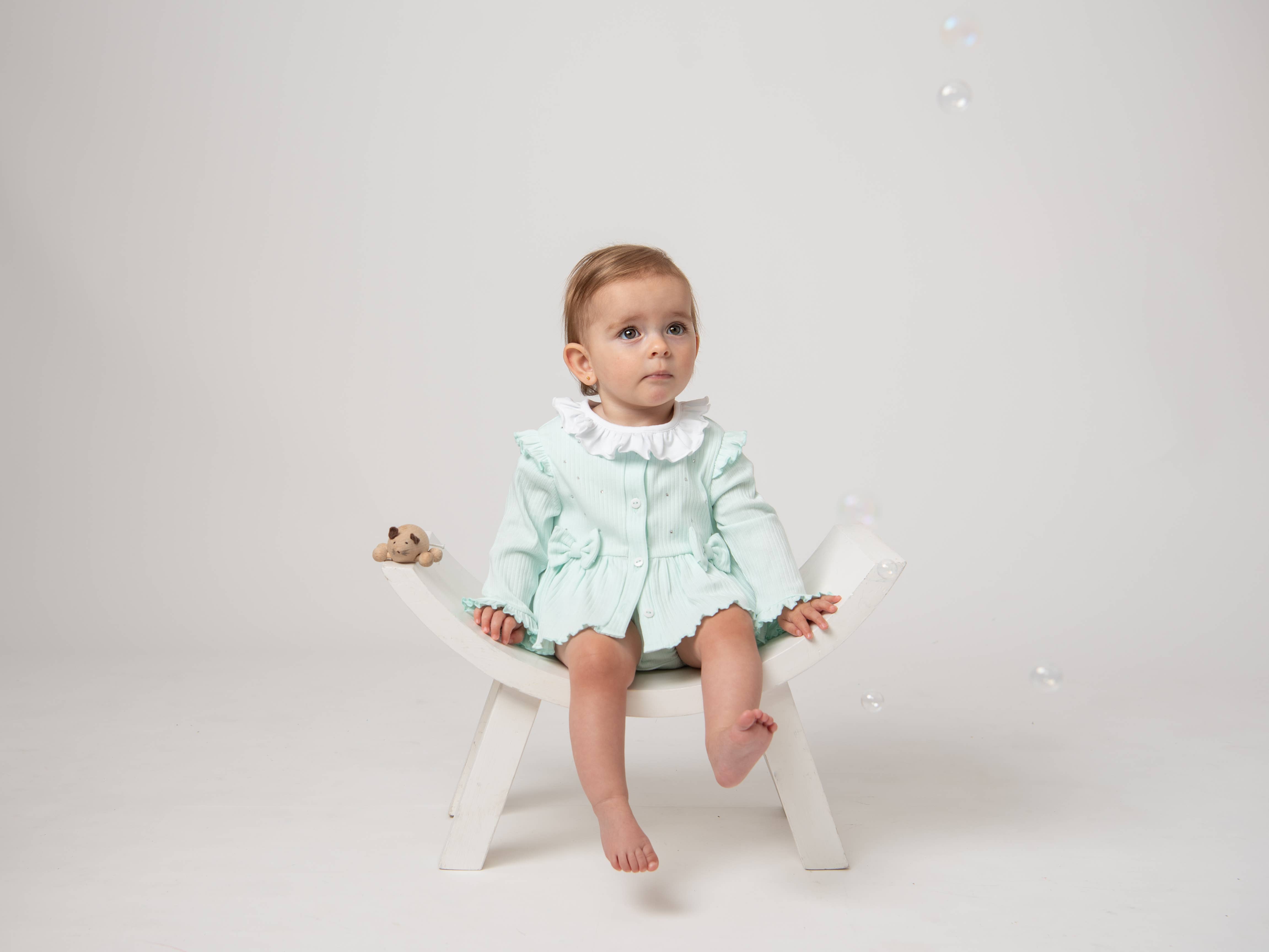 Caramelo Kids – wholesale Clothing set – Baby – Ribbed Frill Cardigan Jampant Set with Turban3