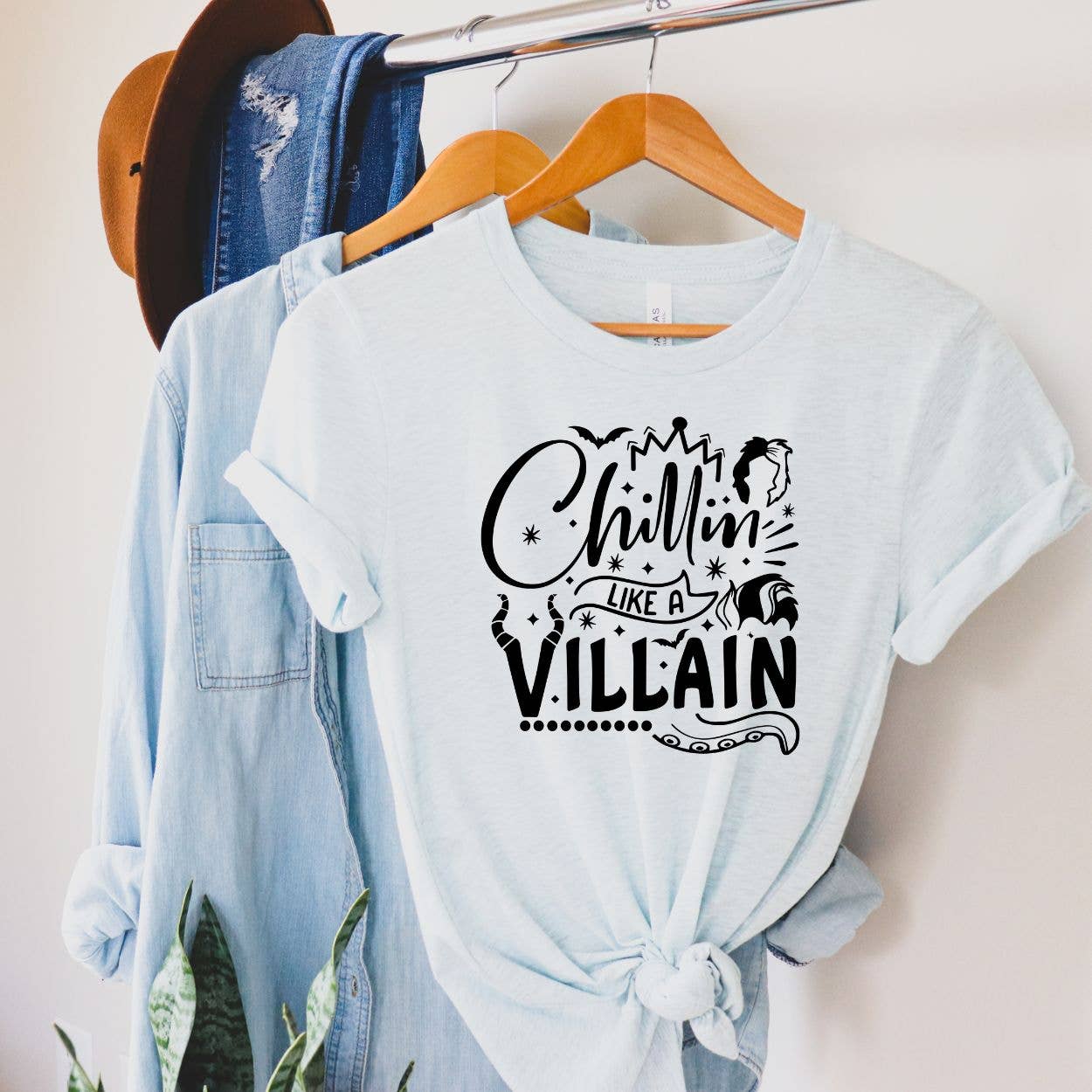 Simply Tees - Wholesale Screen Printed T-Shirt - Women's - Chillin Like a Villain Ash Tee Black Ink1