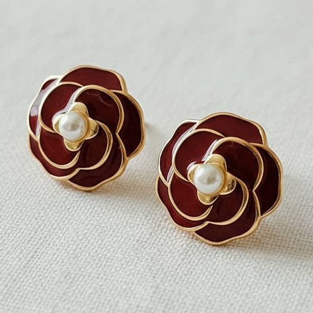 Vintage-Inspired Red Drop Earrings for wholesale by Ellemadera