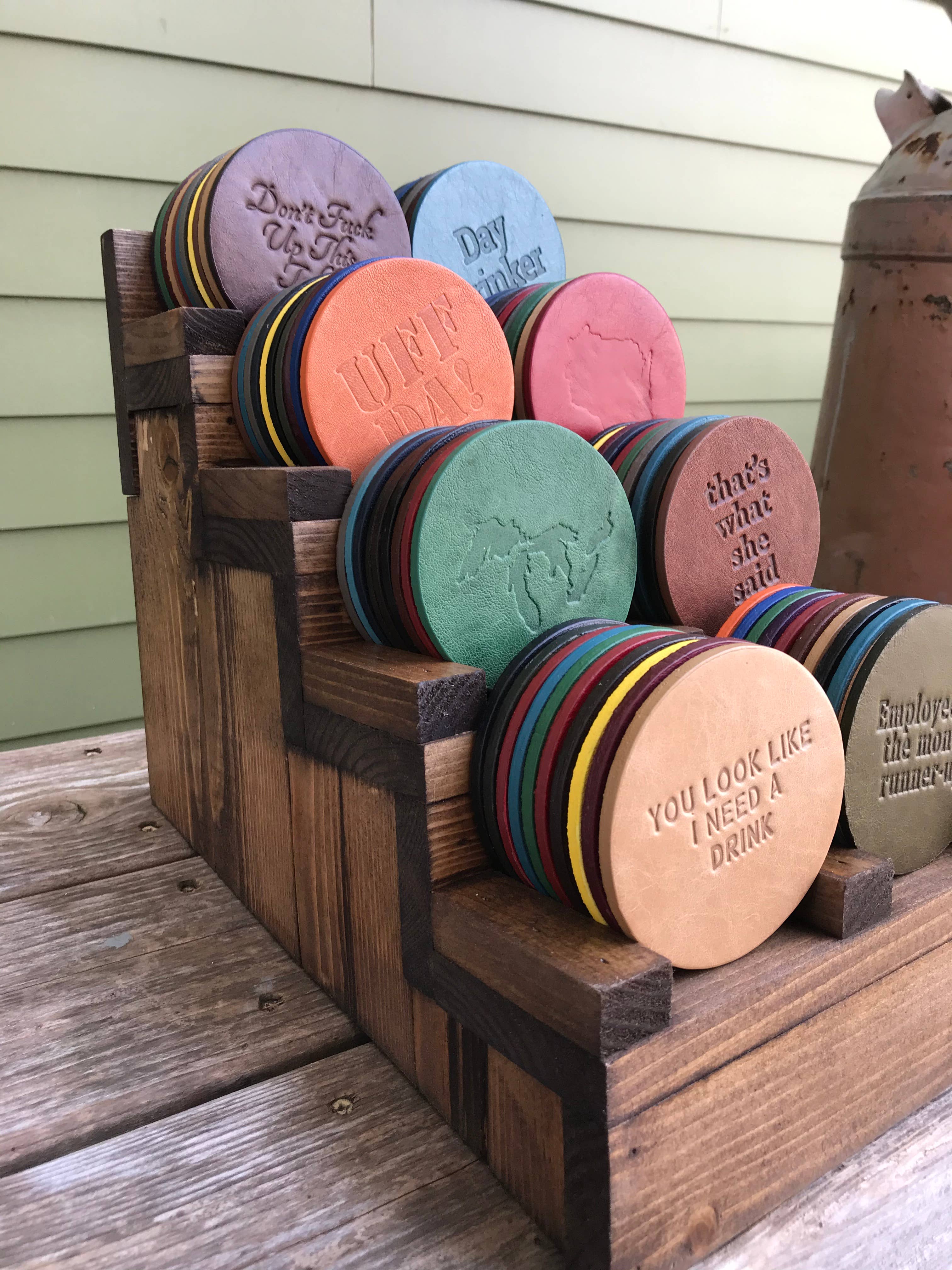 Jimmyrockit - Wholesale Coasters - Leather Coaster - Hey Asshole, Put Your Drink Here3