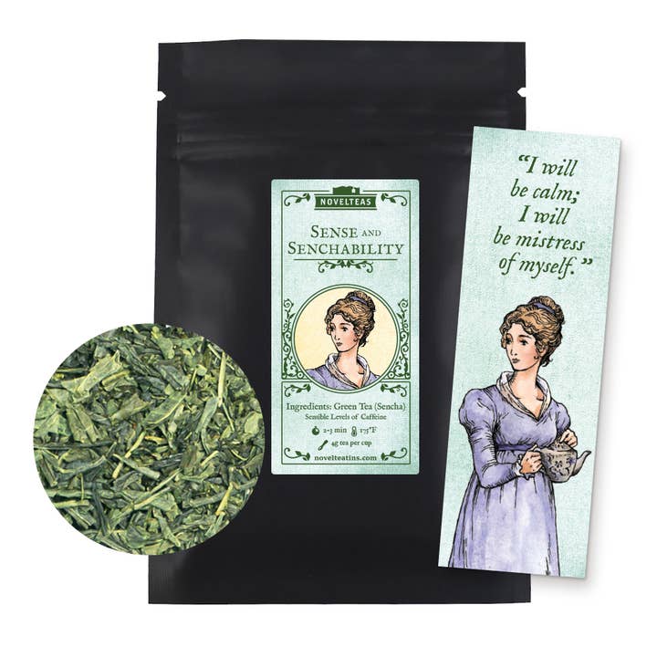 Austen's Sense and Sensibility Loose Leaf Tea with Bookmark for wholesale by Novelteas LLC
