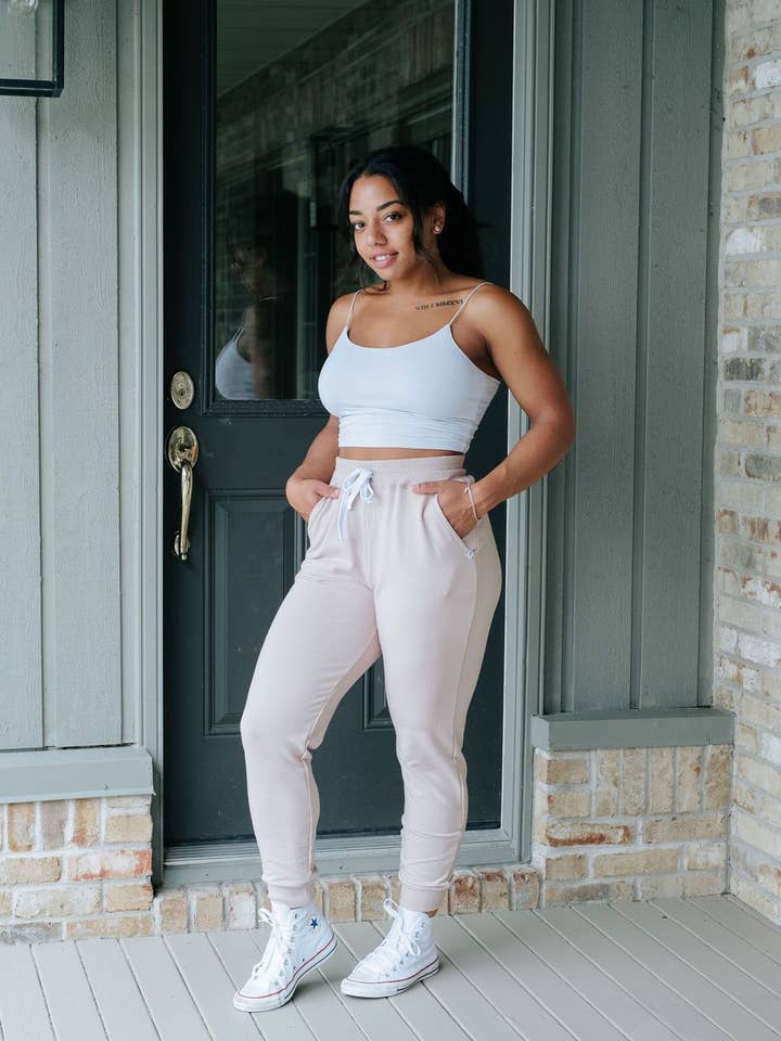 Classic Joggers in Fawn for wholesale by Pure Balanxed