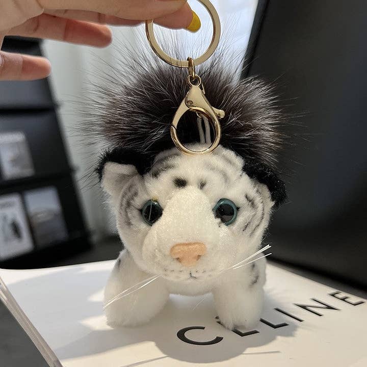 FurDecoration - Wholesale Keychain – Women's - Adorable Tiger Plush Bag Charm Keychain0